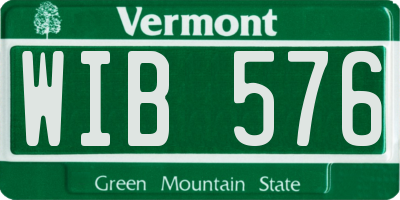 VT license plate WIB576