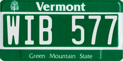 VT license plate WIB577