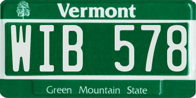 VT license plate WIB578
