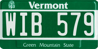 VT license plate WIB579