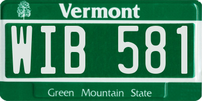 VT license plate WIB581