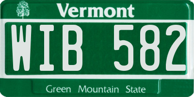 VT license plate WIB582