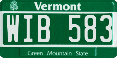 VT license plate WIB583