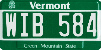 VT license plate WIB584