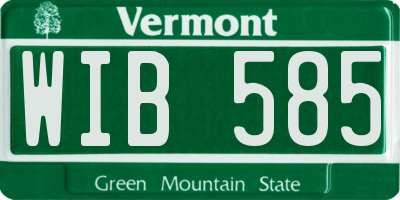 VT license plate WIB585