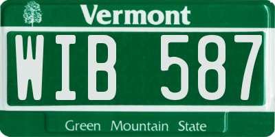 VT license plate WIB587