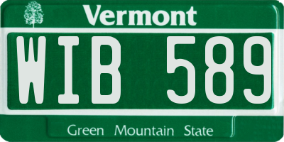 VT license plate WIB589