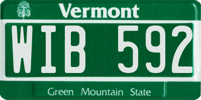 VT license plate WIB592