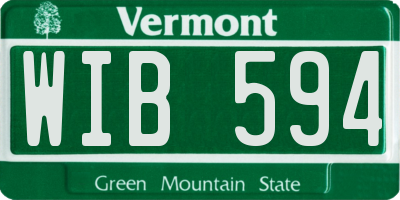 VT license plate WIB594