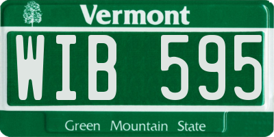 VT license plate WIB595