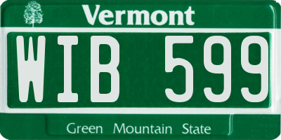 VT license plate WIB599