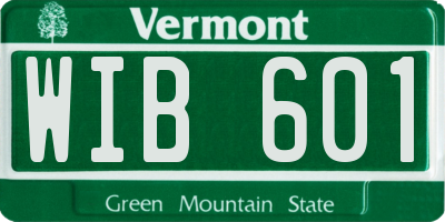 VT license plate WIB601