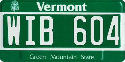 VT license plate WIB604