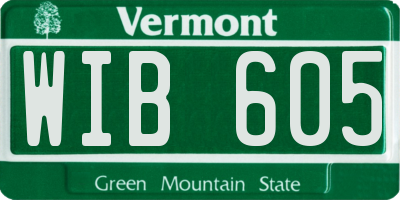 VT license plate WIB605