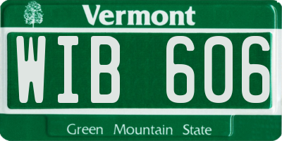 VT license plate WIB606