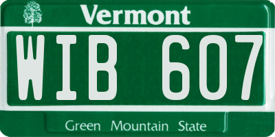 VT license plate WIB607