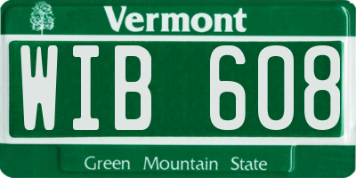 VT license plate WIB608