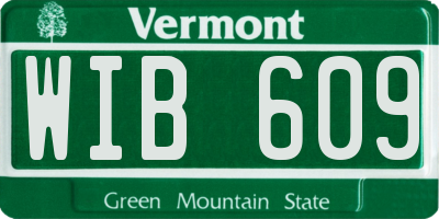 VT license plate WIB609