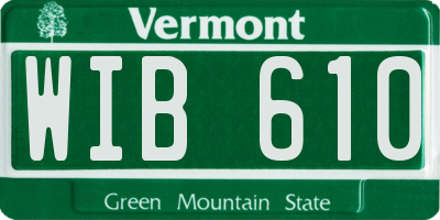 VT license plate WIB610