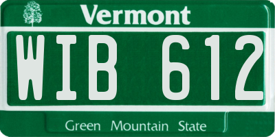 VT license plate WIB612