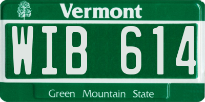 VT license plate WIB614