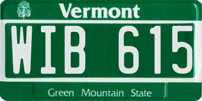 VT license plate WIB615