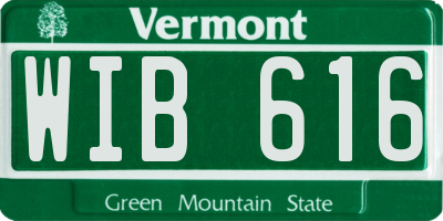 VT license plate WIB616