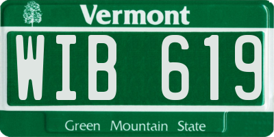 VT license plate WIB619