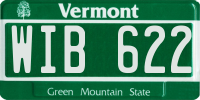 VT license plate WIB622