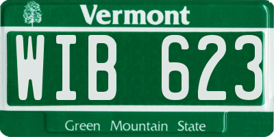 VT license plate WIB623