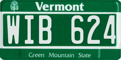 VT license plate WIB624