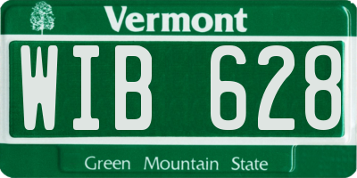 VT license plate WIB628