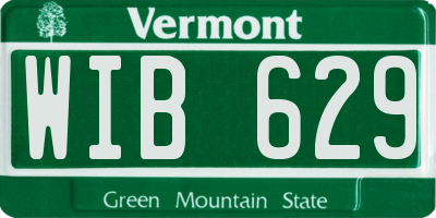 VT license plate WIB629