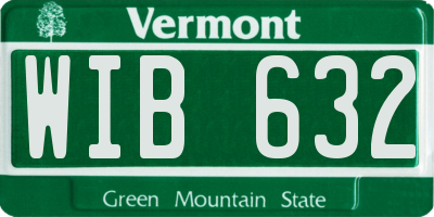 VT license plate WIB632