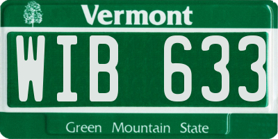 VT license plate WIB633