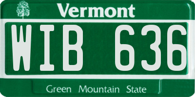 VT license plate WIB636