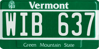 VT license plate WIB637