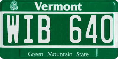 VT license plate WIB640