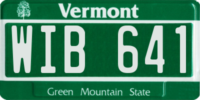 VT license plate WIB641