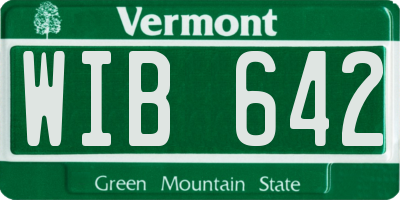 VT license plate WIB642