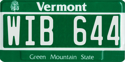 VT license plate WIB644