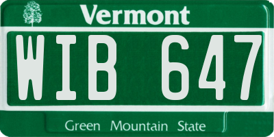 VT license plate WIB647