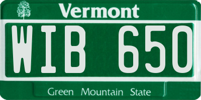 VT license plate WIB650