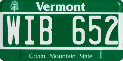VT license plate WIB652