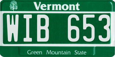 VT license plate WIB653