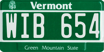 VT license plate WIB654