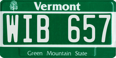 VT license plate WIB657
