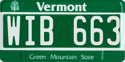 VT license plate WIB663