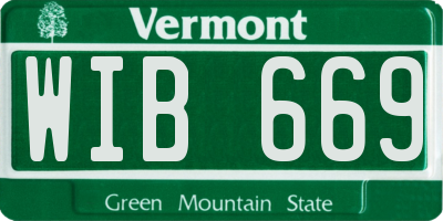 VT license plate WIB669