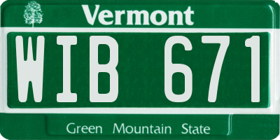 VT license plate WIB671